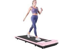 HomeFitnessCode Tapis de Course Portable Walking Pad Ultra Fin sous Le Bureau, sans Installation avec 1 à 10 km/h, télécommande et écran LED pour Le Bureau et la Maison