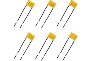 DEWFIGS ㅤ 6 Pezzi Condensatore Polipropilene Anti-Interferenza, 0,22µF 275V X2, Anti-Sfarfallio per Luci LED, Lampadine a LED - Lampadina Non in Uscita, Sicurezza per Applicazioni Domestiche e Industriali