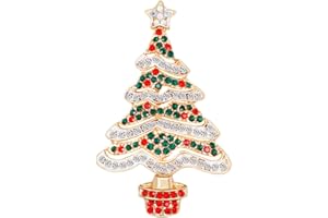 VALICLUD Christmas Tree Brooch Rhinestone Breastpin Crystal Brooch Elegance Lapel Pin New Year Gift