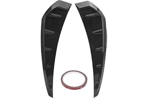 Voluxe Side Wing Vent Cover, Front Fender Vent Cover Pair Side Universal 340x80mm Glossy Fender Vent Cover Trim Side Vent Trim, PU Rubber Black for Car Exterior Trim