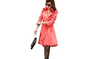 Missfox Donne Cappotto A Doppiopetto Con Fusciacca Del Cappotto Di Trincea