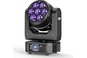 YESPICK 7X40W Lyre LED RGBW Mini Rotative à Tête Mobile Zoom Effet Wash Jeux de Lumière DMX Contrôle vocal pour mariage Fête Théâtre DJ Disco Éclairage