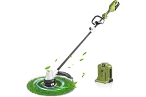 GREEN MACHINE 62V 40.6CM decespugliatore a batteria, albero in fibra di carbonio, batteria 2,5Ah ric. rapida 4A, brushless alta efficienza, larghezza taglio regolabile 2 velocità