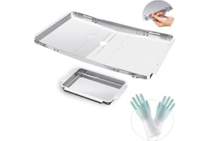 LIKJHBN Grill-Fettwanne Ersatz mit Auffangwanne, verstellbar, universal, 63,5 cm - 86,4 cm, Grill-Tropfpfanne, Ersatz-Fettwanne aus Edelstahl für Gasgrill Dyna Glo, Nexgrill, Kenmore, Expert Grill, BHG und