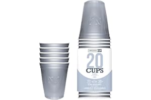 ORIGINAL CUP Pack de x20 Original Silver Cups Officiels | Gobelets Américains 53cl Argentés | Beer Pong | Qualité Premium | Gobelets en Plastique Réutilisables | Lavables Main ou Lave-Vaisselle | OriginalCup®