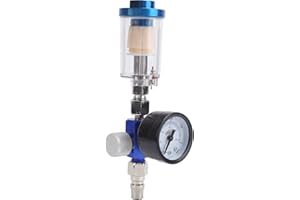 TKSE Regolatore di Pressione dell'Aria, manometro del regolatore dell'Aria della Pistola pneumatica a spruzzo + separatore del Filtro della Trappola dell'Acqua dell'olio in Linea