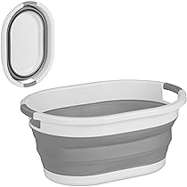 AKTIVE Cestino pieghevole 17 litri, formato rettangolare, 52 x 36 x 20 cm, pieghevole compatto, senza BPA, contenitore portatile, cestino per la biancheria sporca pieghevole, per la casa, il campeggio