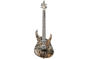 EART H6 E-Gitarre Fix Bridge Gitarre mit 6 Saiten Solid-Body Rechtshänder E-Gitarre, geschlossene Tonabnehmer für Heavy Metal Musik, Pop, Rock, Dendritic Veneer Gitarre