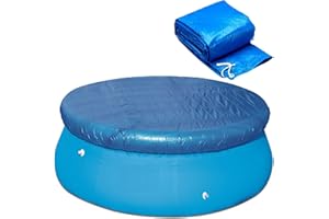 WINOK Poolabdeckungen for Rund Ø 244 cm Schwimmbad, Poolabdeckplane Schwimmbecken Solarplane Pool Abdeckung für Metal und Prism Frame Easy Set Rund Pools, PE Schutzplane Wasserdicht Staubdicht