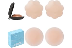 XJSGS Nipple Covers, Nipple Covers Invisible - Reusable Adhesive Bra Adhesive Breast Petals Nipple Stickers