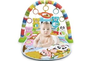 XUANYU Baby-Spielmatte, Spieldecke mit Spielbogen, Spielmatte Baby Faltbar, Lernspielzeug ab 0 Monaten (Grün 80×48×41 cm)
