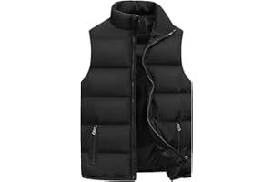 Aidodmom Piumino Smanicato Uomo Elegante Gilet Uomo Imbottito Con Collo Alto,Giubbotto Smanicato Invernale Leggero Gilet Caccia Casual Protegge Da Freddo E Pioggia