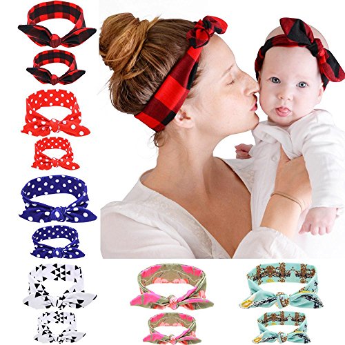 SAMGU Bowknot Kaninchen-Ohren Stirnband Stirnbänder Haarband Kopfbedeckungen Mama Neugeborene Baby - 2