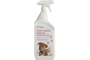 Pawbits Pet Stain and Odour Enzymatic Eliminator 1L - Lemonbalm and Comfrey All Surface All Purpose Cleaner and Deodoriser for Dogs, Cats & Pets - Removes Germs, Urine & Faeces Smells, Drool