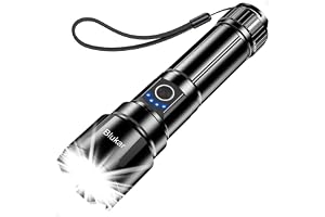 Blukar Latarka LED Akumulatorowa, Ultrasilne Lumeny, Superjasne Latarki | 5 Trybów, 5000 mAh Długi Czas Świecenia, Regulowana Ostrość, IP67 Wodoodporna, Mocna Latarka na Awarię i Kemping