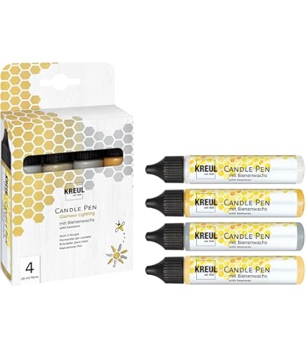 Kaarspennen Marabu Marabu Kaarspennen Set - 10 Kleuren, 25 Ml, Crèmige Waskrijt Voor Kaarsdecoratie Marabu Kaarsenpennen Set