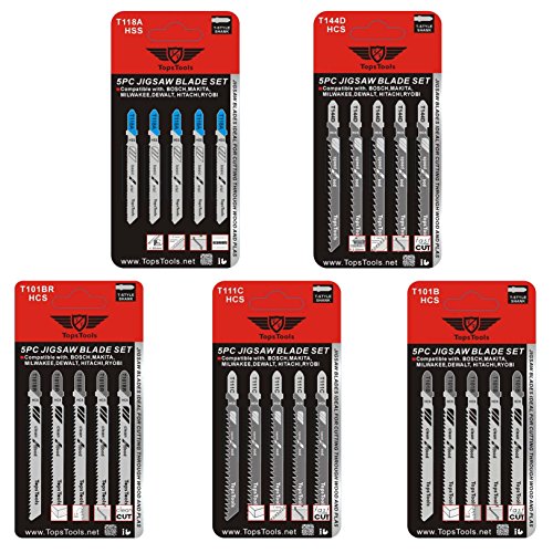 25 x topstools Stichsägeblatt T101BR Stichsägeblätter T111 C Stichsägeblatt T144D gemischt Stichsägeblätter für Bosch, Dewalt, Makita, Milwaukee und viele mehr