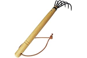 GAOGE Hand Rake,Portable Digging Tool Mini Steel Rake For Garden Transplanting Tool