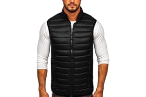 BOLF Uomo Gilet mezza stagione Autunnale Primaverile Trapuntato Cappuccio a zip Piumino Cerniera lampo Tempo libero Sport Fitness Basic Outdoor Style Mix 1U1