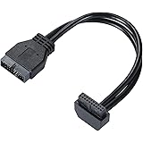 MZHOU SATA 3.0 Motherboard Front 19 Pin Male to Female Extension Cable 18cm High Speed Connector (Black) Own