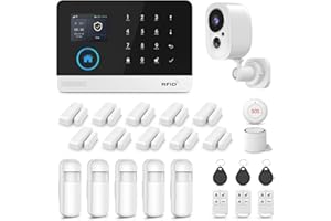 LWOHSI Sistema de Alarma inalámbrico 4G+WiFi con cámara Exterior: configuración rápida y Sencilla, sin cuotas mensuales, Control Mediante App para la Seguridad del hogar