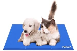Yerloa Manta Alfombra Refrescante para Gatos Perros 65 * 50CM,Alfombra de enfriamiento para Mascotas,Auto Enfriamiento con Gel No Tóxico Colchon Frio para Animales Cama Refrigeración Perro en Verano
