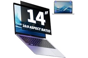 DABERNUR Laptop-Sichtschutzfolie kompatibel mit 14-Zoll-Laptop-Sichtschutzfilter mit abnehmbarem Seitenverhältnis von 16: 9, Anti-Spy/einfache Installation/Blendschutz/blockiert blaues Licht