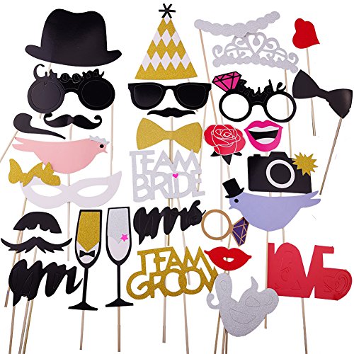 Ritche Frau Herr Foto-Stand Props Maske Kit Frohe Weihnachten Dekoration liefert für Hochzeit Valentinstag Party