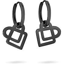 Orecchini A Cerchio Liebeskind Berlin – LJ-1408-E-21 – Acciaio Inossidabile Nero – 2,1 Cm – 2 In 1 Con Ciondolo Rimovibile - 3