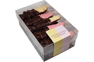 DRAGÉES ET CHOCOLATS Coffret de 18 guimauves mi-chocolatée de Noël - Grande guimauve de Noël - 320g