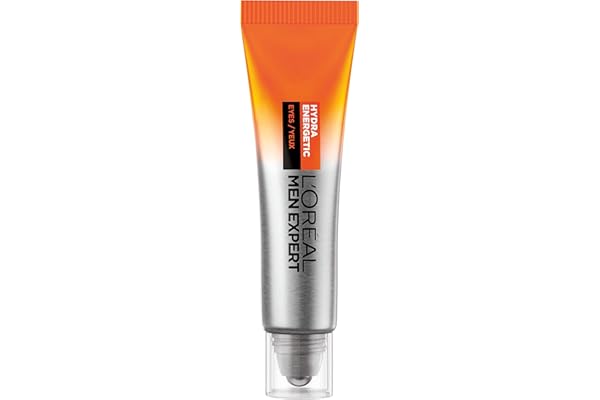 L'Oréal Men Expert - Roll-On Anti-Cernes & Anti-Poches pour Homme - Hydrate & illumine - Concentré en Vitamine C & Caféine - Usage Quotidien - Hydra Energetic - 10 ml