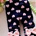 Zhuannian Baby Girls Bowknot Fleece Lining Leggings Trousers (18-24months, Navy blue heart)