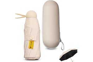 Sykrawki Reise-Regenschirm, 8 Rippen Taschenschirm mit Kapsel Fall,Kleiner UV-Regenschirm, Tragbarer Taschenschirm Für Männer Und Frauen