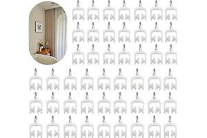 DOMICUBES 48PCS Plastic Twin-Wheeled Curtain Track Rail with Flexible Ceiling Hook Gliders - Shower Window Accessories 9mm Dia