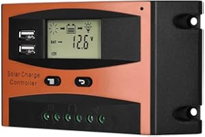 ZERONE 30A / 20A 50V Controlador de carga solar, Panel solar Controlador PWM Paremeter autom¨¢tico Pantalla LCD ajustable Panel solar Regulador de bater¨ªa con doble USB