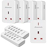 DEWENWILS Remote Control Plug Socket, 13A/3120W Heavy Duty Wireless Light Switch, 30m/100ft Long Range, Programmable, CE and 