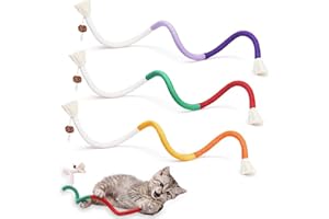 LURNODY 3 Pezzi Giochi per Gioco per Giocattolo a Corda per Gatti,Corda Giocattolo da Masticare, Giochi per Gatti con Catnip Naturale,Gioco Gatto per Pulire I Denti e Scaricare Lo Stress