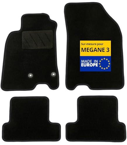 MTM Tappetini per Renault Megane II 10.2002-10.2008 su Misura Sagomati come Originali, Battitacco in Moquette, Bordo Antiscivolo, cod. One 3014