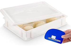DIE BOX FABRIK 1 Pizzaballenbox Gusto + 1 Deckel, 40x30x7 cm | Gärbox, Teigwanne für Pizzateig. Teigbox für 6 Pizzaballen, Pizzateigbehälter (1 Gusto Box + 1 Deckel)