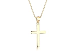 Elli Damen Halskette mit Kreuz Anhänger Basic Religion in 925 Sterling Silber 45 cm lang