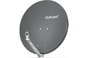 DUR-line Select 80cm Satellitenschüssel/Aluminium Sat-Reflektor [ 3X Test SEHR GUT *] / Anthrazit mit LNB-Halterung/Sturmsicher und leicht zu installieren/Rostfrei