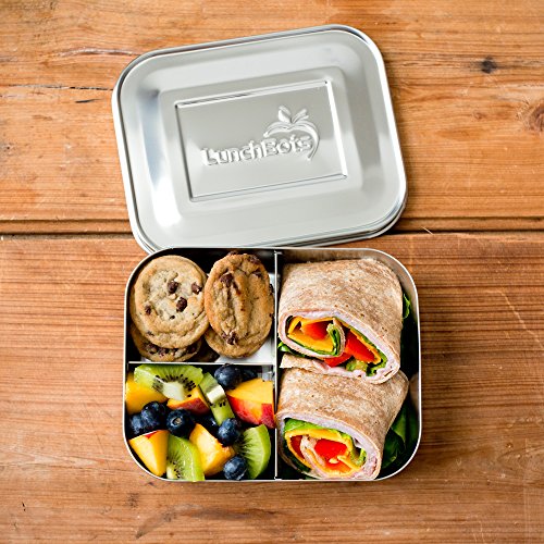 Lunchbots Trio 2 Brotbehälter mit drei Fächern Edelstahl - 5