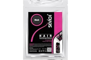 Sevich Fibras capilares unisex - 5 segundos disimula la caída del cabello, reconstruye el cabello, fibras naturales de queratina para el cabello debilitado, 100g - negro