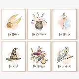 KAIRNE Inspirational Quotes Canvas Wall Art for Kids Bedroom Decor,Motivational Posters for Potter Room Decoration,Be Kind Ar