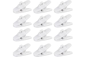 GRANVOO 12 St 360° Drehbare Kopfhörer Kabelklemmen, Kopfhörerkabel Kleidung Clips, Kleine Headset Kabelclips, Kopfhörer Draht Clips, Ohrhörer Clip aus Kunststoff, Ohrhörer Kabelklemmen, Kopfhörerkabelclip (B)