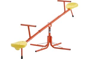 VEVOR Kids Seesaw, 100 lbs Load Capacity per Seat, Sit and Spin Teeter Totter with 4-prong Support Legs, Kids Outdoor Playground Equipment, Swiveling 360 Degrees Rotating for Children Aged 3+