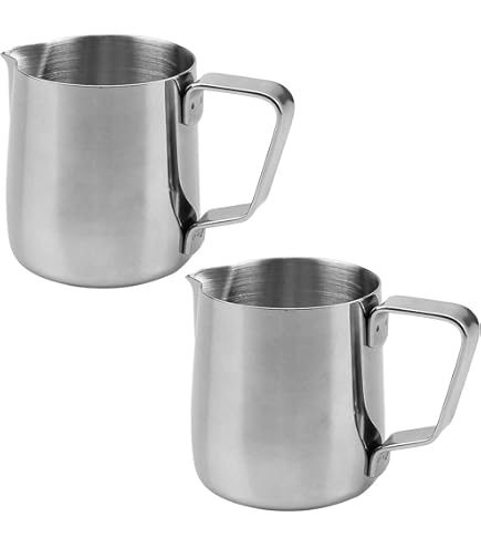 Melkkannetje van roestvrij staal, 2 l, melkkannetje van roestvrij staal