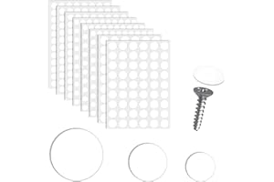 AIEX - Lote de 9 hojas de 870 pegatinas para agujeros de tornillo, 3 tamaños de PVC para gabinetes de madera, estantes, muebles (blanco)