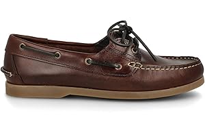 PAYMA - Chaussures Bateau Homme en Cuir Spécial Seahorse Huilé. 2 Oeillets Lacet Classique Docksides. Semelle en Caoutchouc. Coleurs Brun et Bleu