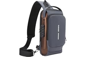 icyant Anti Theft Sling Bag, Waterproof USB Charging Sport Sling Anti-Theft Shoulder Bag Mens Sling Bag Crossbody Shoulder Chest Bag with USB Charger Port Password for Men Sling Backpack